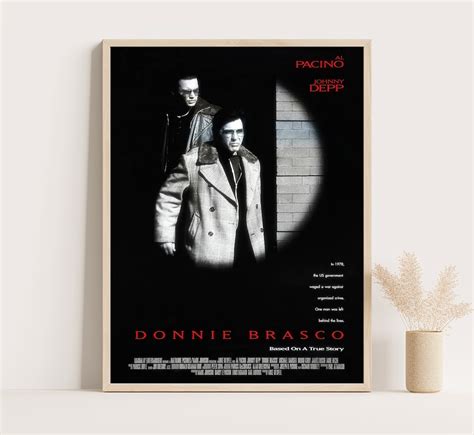 Donnie Brasco Movie Poster Al Pacino and Johnny Depp Movie Poster Vintage Wall Art 12x16 Inches ...