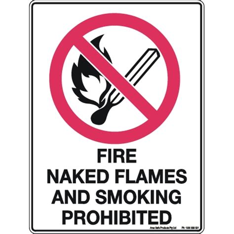 Fire Naked Flames And Smoking Prohibited Sign