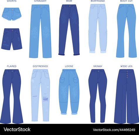 Set Of Female Jeans Models And Their Names Sketch Style 51 OFF