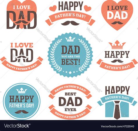 Fathers Day Labels and Signs Royalty Free Vector Image