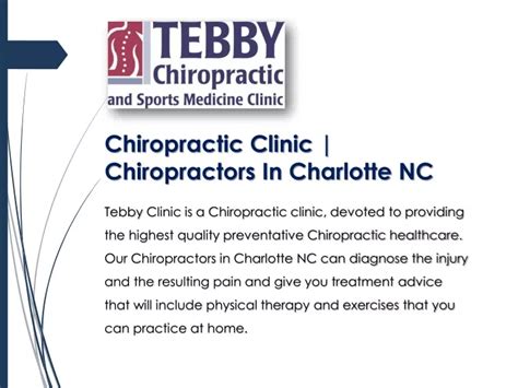 Ppt Chiropractic Clinic Chiropractors In Charlotte Nc Tebby