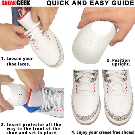 Sneak Geek Shoe Crease Protector White Protects Mens Shoes Sizes 8 12