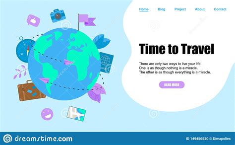 Plantilla De La P Gina Web Concepto De Hora De Viajar Tierra Del
