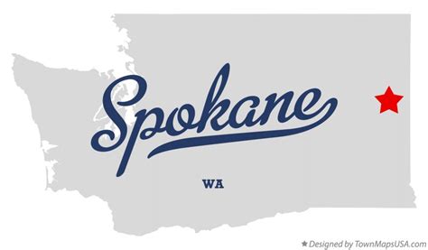 Map of Spokane, WA, Washington