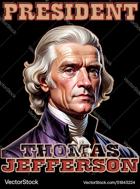 President Thomas Jefferson Royalty Free Vector Image