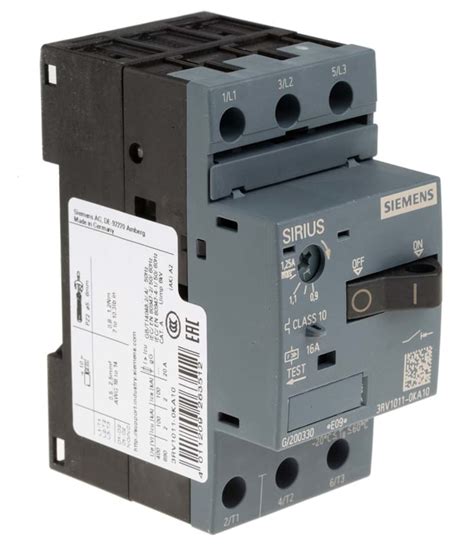 3RV1011 0KA10 Siemens Siemens 0 9 1 25 A SIRIUS Motor Protection