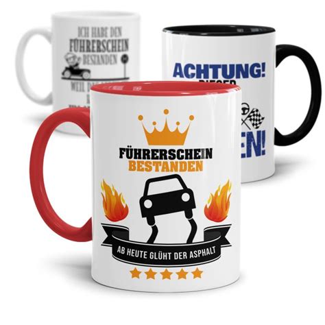 F Hrerschein Tassen Mit Lustigen Spr Chen Tassendruck