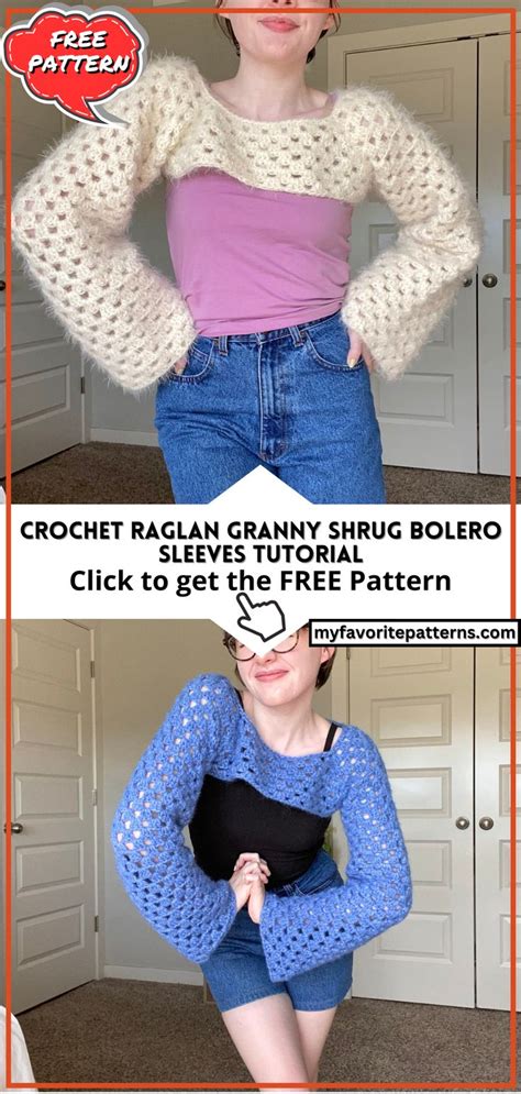 Crochet Raglan Granny Shrug Bolero Sleeves Tutorial Crochet Shrug Pattern Free Crochet Shrug