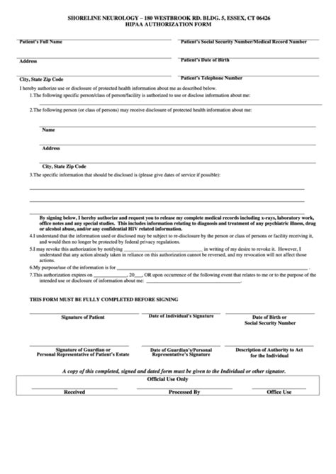 Hipaa Authorization Form Printable Pdf Download Free Nude Porn Photos