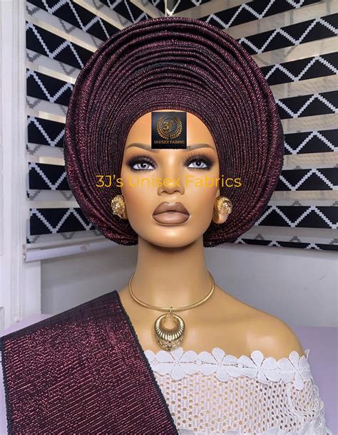 Aso Oke Auto Gele And Shoulder Auto Gele Ready To Wear Autogele Aso