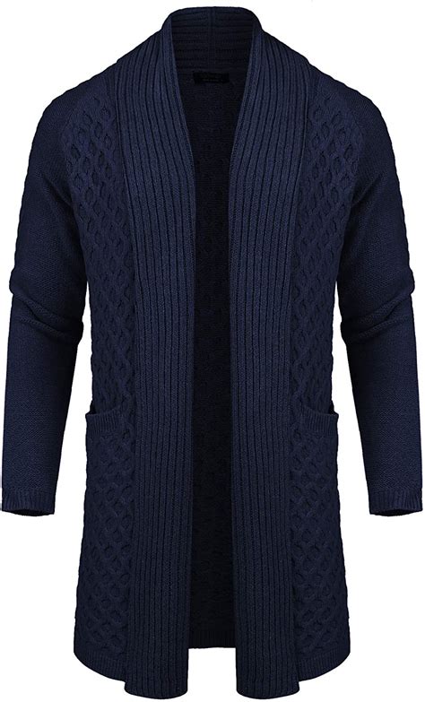 Pre Owned Visit The Coofandy Store Coofandy Mens Fashion Long Ruffle Knit Cardigan Lightweight