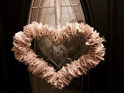 Burlap heart wreath