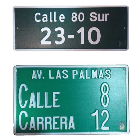 PLACAS PARA NOMENCLATURA URBANANOMENCLATURE URBAN PLATES NSP De Colombia