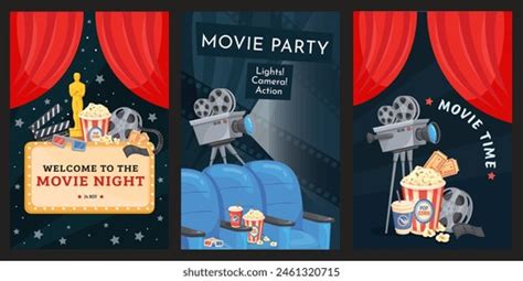 Premiere Movie Posters Film Night Time Stock Vector (Royalty Free ...