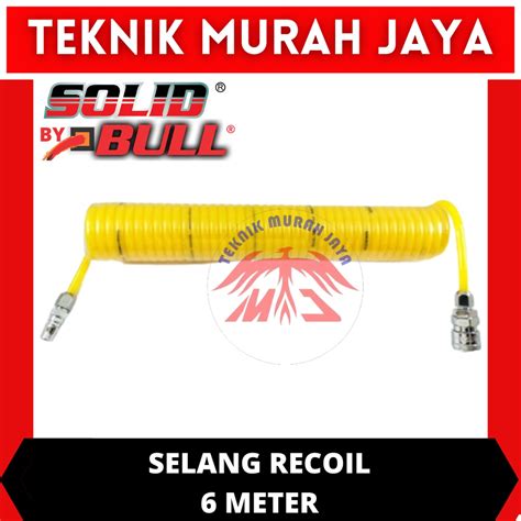 Jual SOLID Selang Udara Spiral Kompresor 6m Selang Recoil PU 6 METER