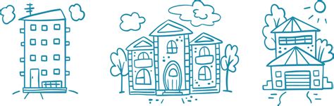 Doodle houses set 11041681 Vector Art at Vecteezy