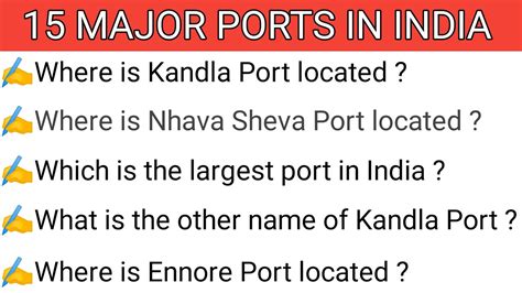 Major Ports In India Important Seaports In India Static Gk Major