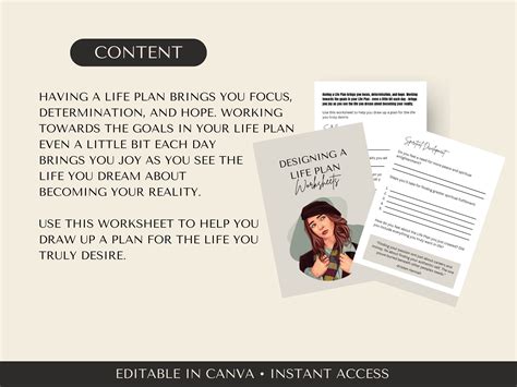 Done For You Designing A Life Plan Brandable Worksheet Editable Canva