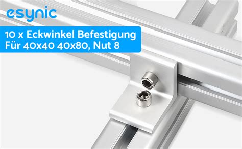 Eckwinkel eSynic 10 Stück Befestigungsmaterial 40x40 40x80 Rechtwinkel