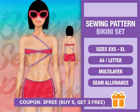 Bikini Pattern Pdf Sewing Pattern Swimsuit Pattern Pdf Swimsuit Bikini Sewing Pattern