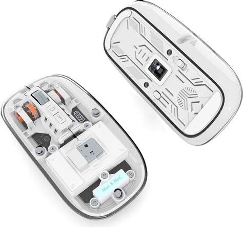 Max Max Wireless Mouse Crystal Transparent Gaming Adjustable Dpi