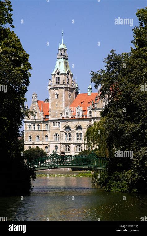 Germany, Germany, Hannover, new city hall, neues Rathaus Stock Photo ...