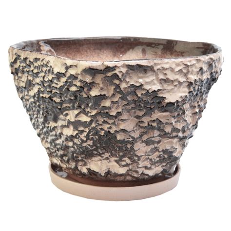 Керамический вазон для растений 0,3-2 л. с поддоном | CeramicShop