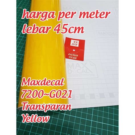 Jual Stiker Max Decal Tembus Pandang Kuning Sticker Vinyl Maxdecal