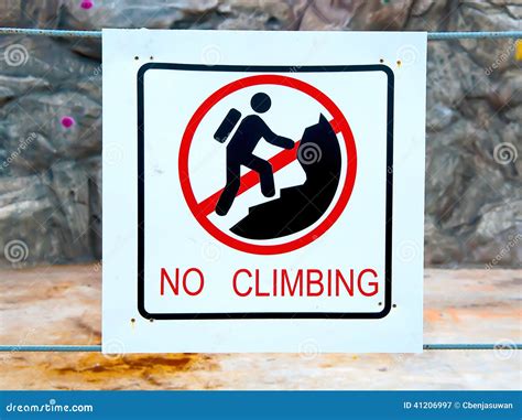 No Climbing Sign Stock Photo Image 41206997