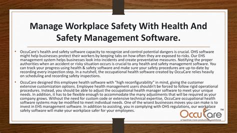 PPT Occupational Health And Safety Software In Tanzania PowerPoint