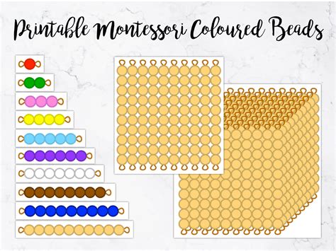 Montessori Coloured Beads Printable Math Resource | Etsy