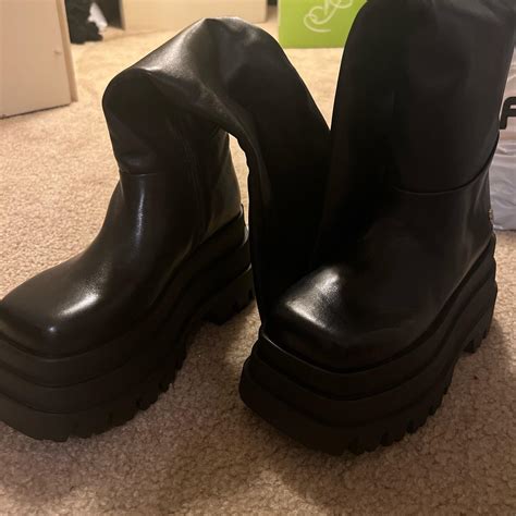 Naked Wolfe Women S Black Boots Depop