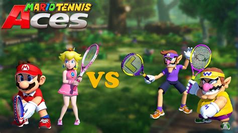 Mario Tennis Aces Mario And Peach Vs Wario And Waluigi Piranha