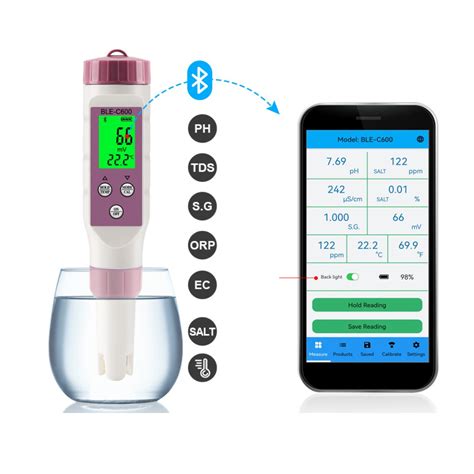 Medidor En Inteligente Ph Tds Ec Orp Salinidad Bluetooth Impormel