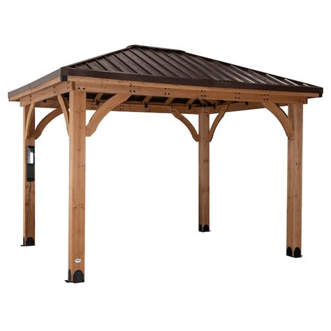 Backyard Discovery 10 Ft X 12 Ft Barrington Brown Wood Rectangle Gazebo