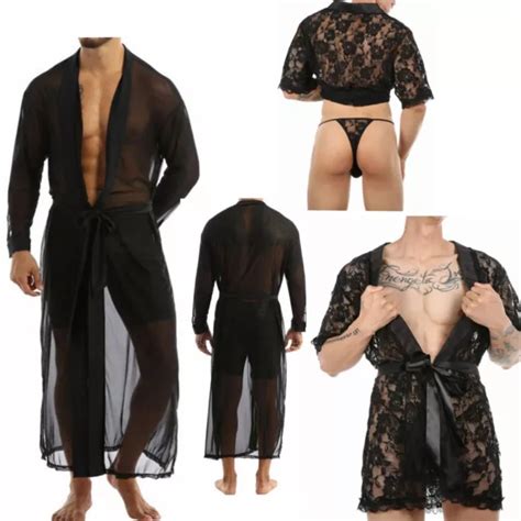 Herren Sissy Dessous Set Transparent Mit Tanga Sexy Babydoll Gay