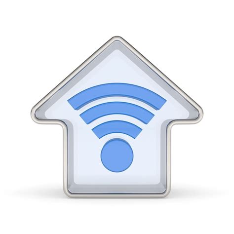 Умный дом символ wi-fi в дом на белом фоне изолированная 3d иллюстрация ...