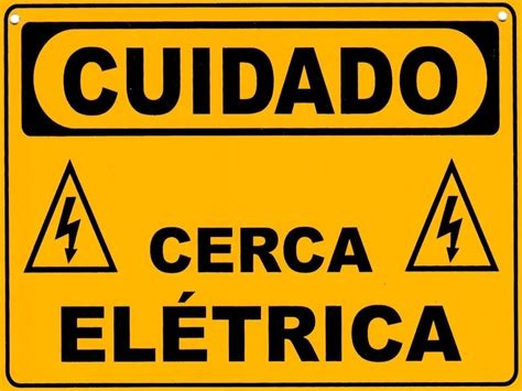 10 Placa Advertência Perigo Cuidado Cerca Elétrica Alumínio Mercado Livre