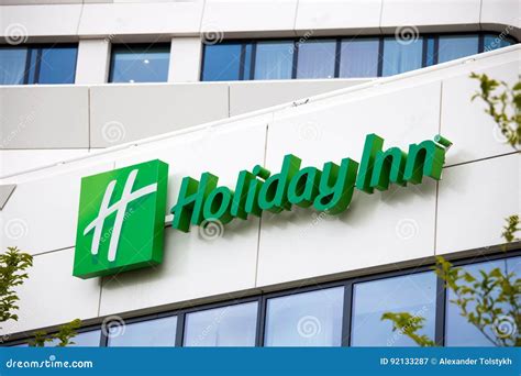 Holiday Inn Hotel Sign In Amsterdam City Netherlands Editorial