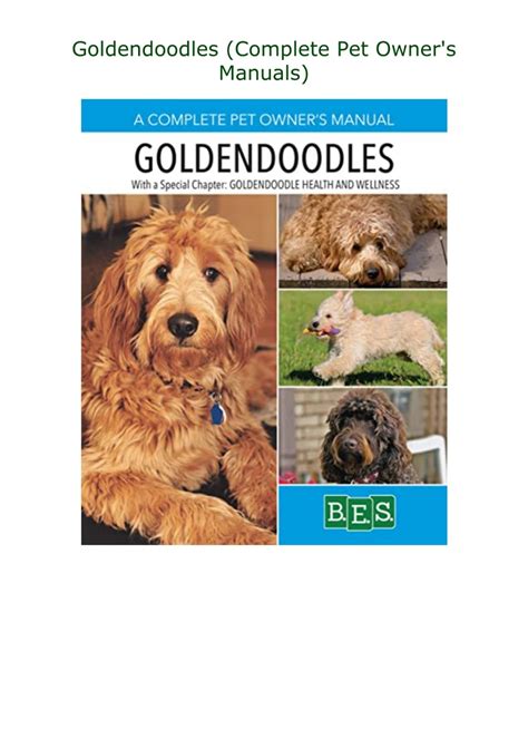 [DOWNLOAD]PDF Goldendoodles (Complete Pet Owner's Manuals)