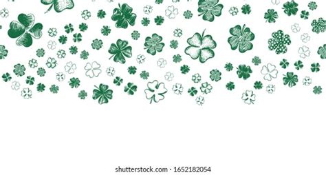 Green Shamrock Confetti Pattern Isolated On Stock Vector Royalty Free