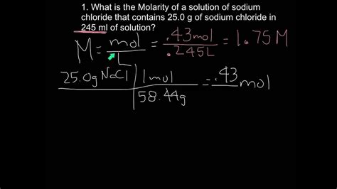 How To Calculate Molarity Example