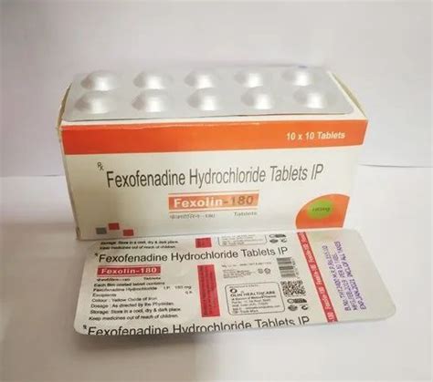 Fexofenadine Hydrochloride Tablets Ip For Hospital Mg At