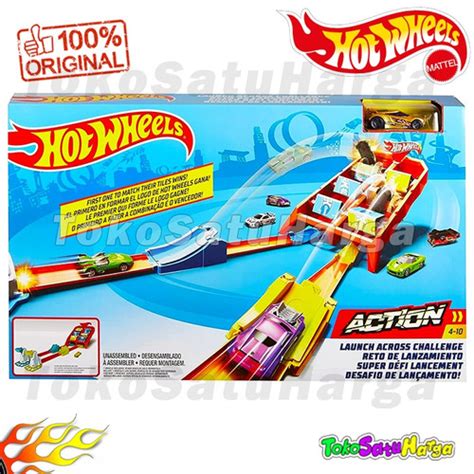 Jual Hot Wheels Track Launch Across Challenge Jalur Ori Mattel Hotwheels Kab Tangerang
