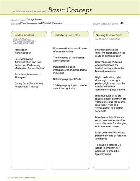 Ati Basic Remediation Pharmacological And Parental Active