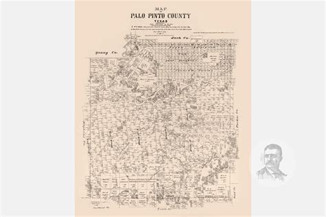 Vintage Palo Pinto County Map 1879 Old Map of Palo Pinto | Etsy