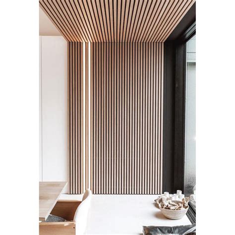 Sound Absorption 100 Fireproof Polyester Fiber Panel With Wooden Slats