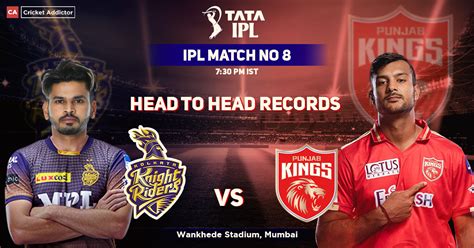 Kolkata Knight Riders Vs Punjab Kings Head To Head Records Kkr Head To Head Records Vs Pbks