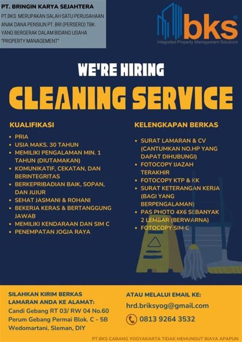 Lowongan Kerja Cleaning Service Di Pt Bks Pt Bringin Karya Sejahtera