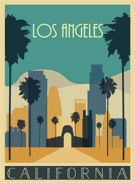 Los Angeles Poster Los Angeles Print Travel Print Wall Art Print